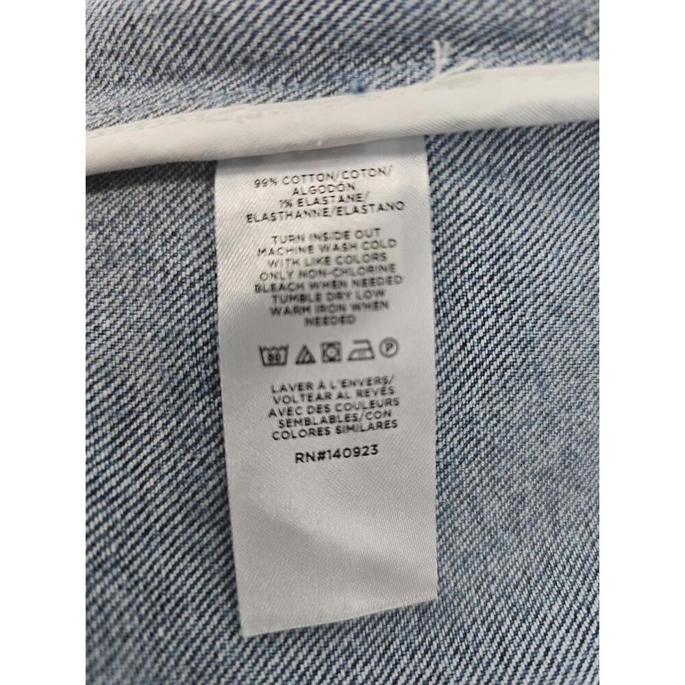 Ann‎ Taylor Loft Denim Jacket Medium Braided Hem Jean Jacket Light Indigo - Picture 5 of 6
